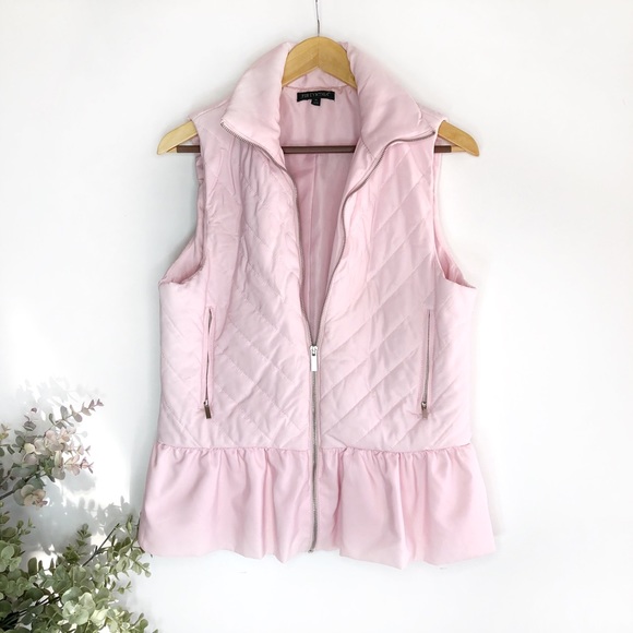 For Cynthia Jackets & Blazers - FOR CYNTHIA • light pink vest with ruffles